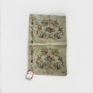 Vintage Dritz French Luxury Pre-Worked Canvas Floral Pillow Cushion 22“ X 36“